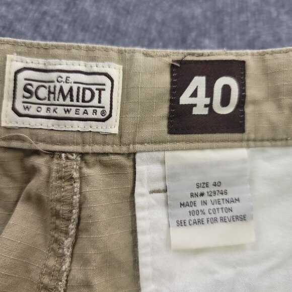 CE Schmidt Workwear Cargo Shorts Mens 40 Beige Ripstop Hiking Outdoor Barn - Picture 3 of 7